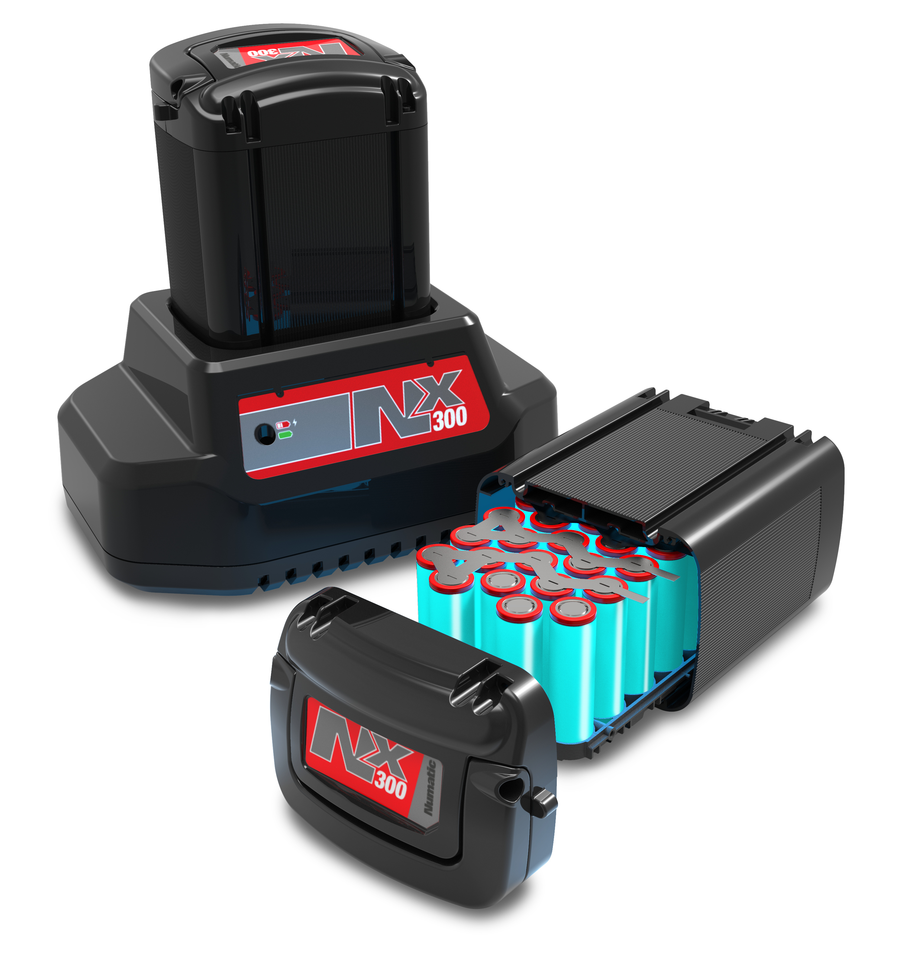 7. NX300 Batteries on Charging Dock x2 (cutaway)